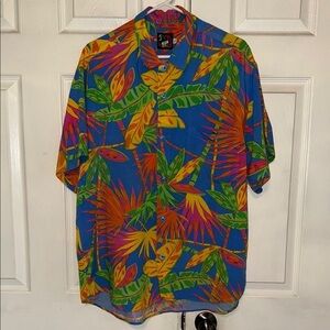 Vintage Jam’s World Tropical Hawaiian Print Short Sleeve Button Down Shirt